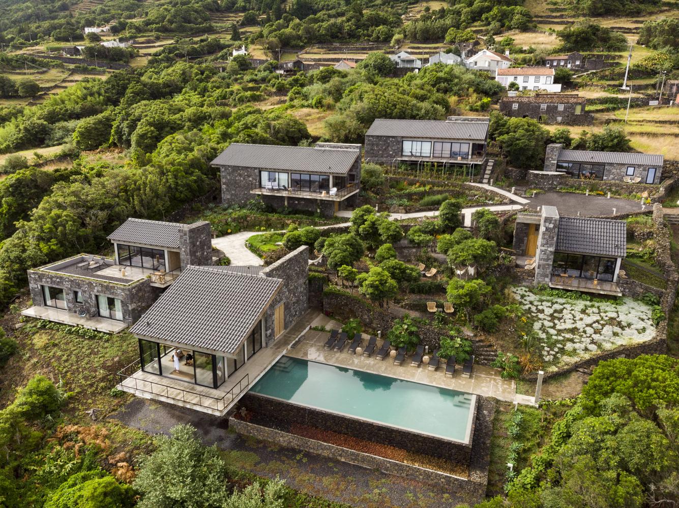 Its called Lava Homes, they are on the island of pico (Azores) and are a unique tourist village in the world