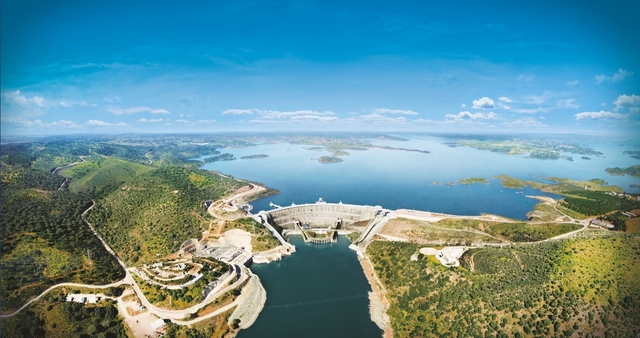 This is the largest artificial lake in Europe in the Alentejo Portugal