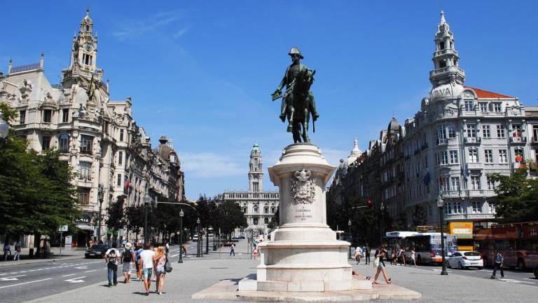 The main avenue of Avenida dos Aliados Porto Portugal