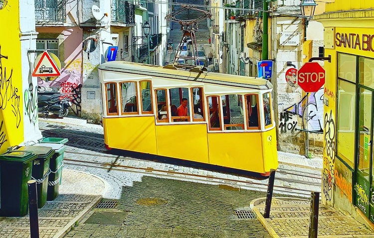 The most beautiful lift in the city Lisbon Portugal